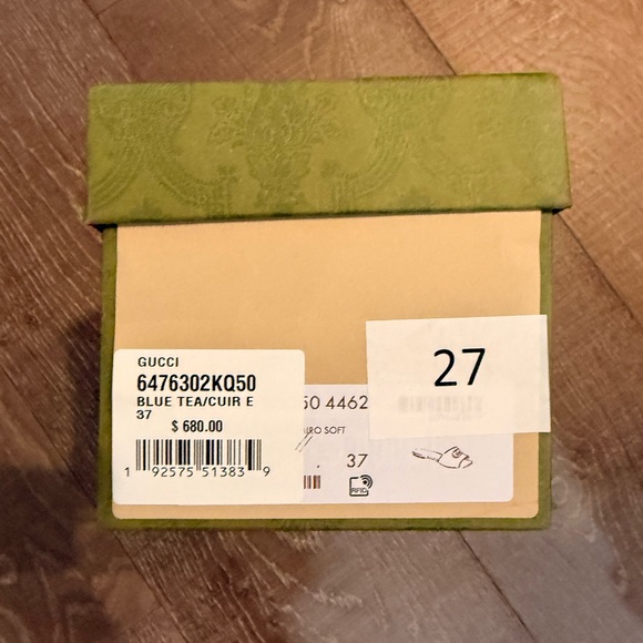 Gucci Denim and Gold Slide Sandals - Picture 4 of 4